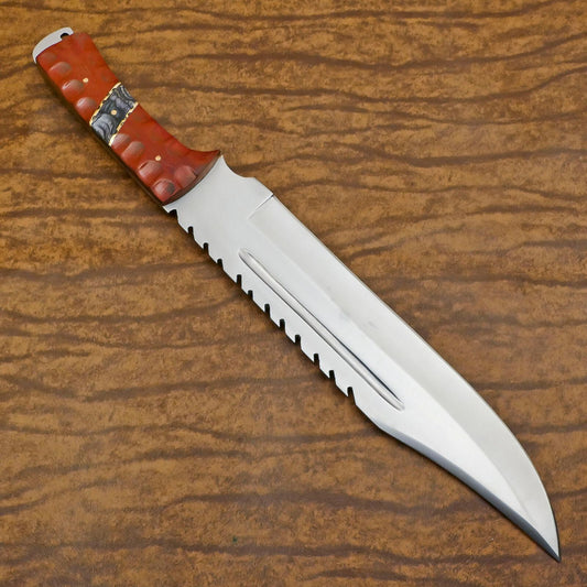 Best Bowie Knife Handmade 12" D2 Steel Full Tang Bowie Knife With Wood Handle