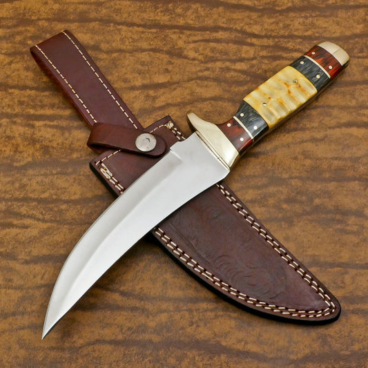 Best Bowie Knife Handmade 13"Custom Full Tang Bowie Knife With Bone Handle