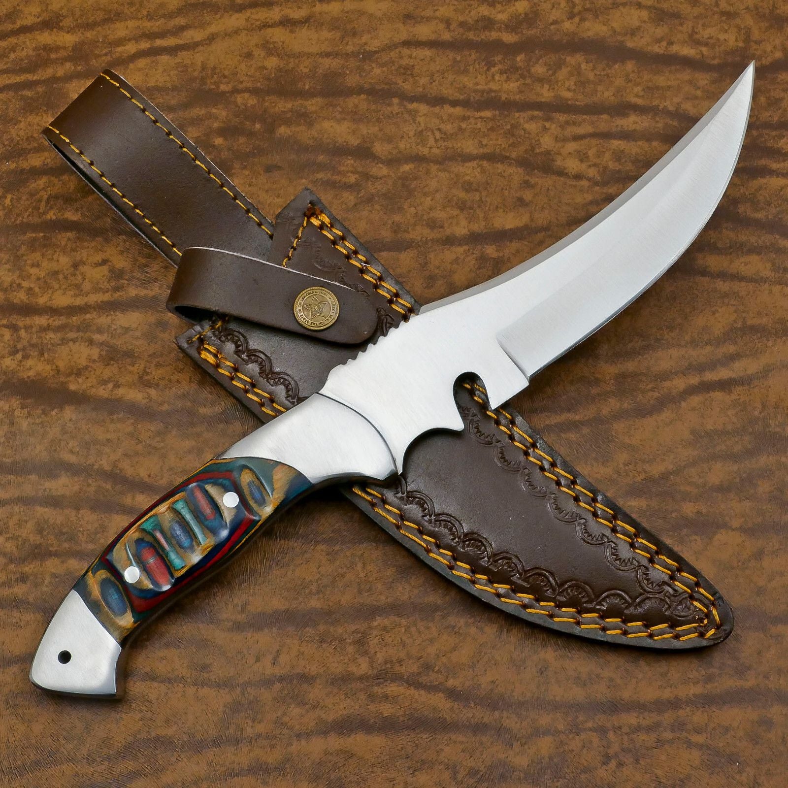 Best Bowie Knife Handmade D2 Full Tang Bowie Knife 12"Custom Bowie Knife with Pakka Wood Handle