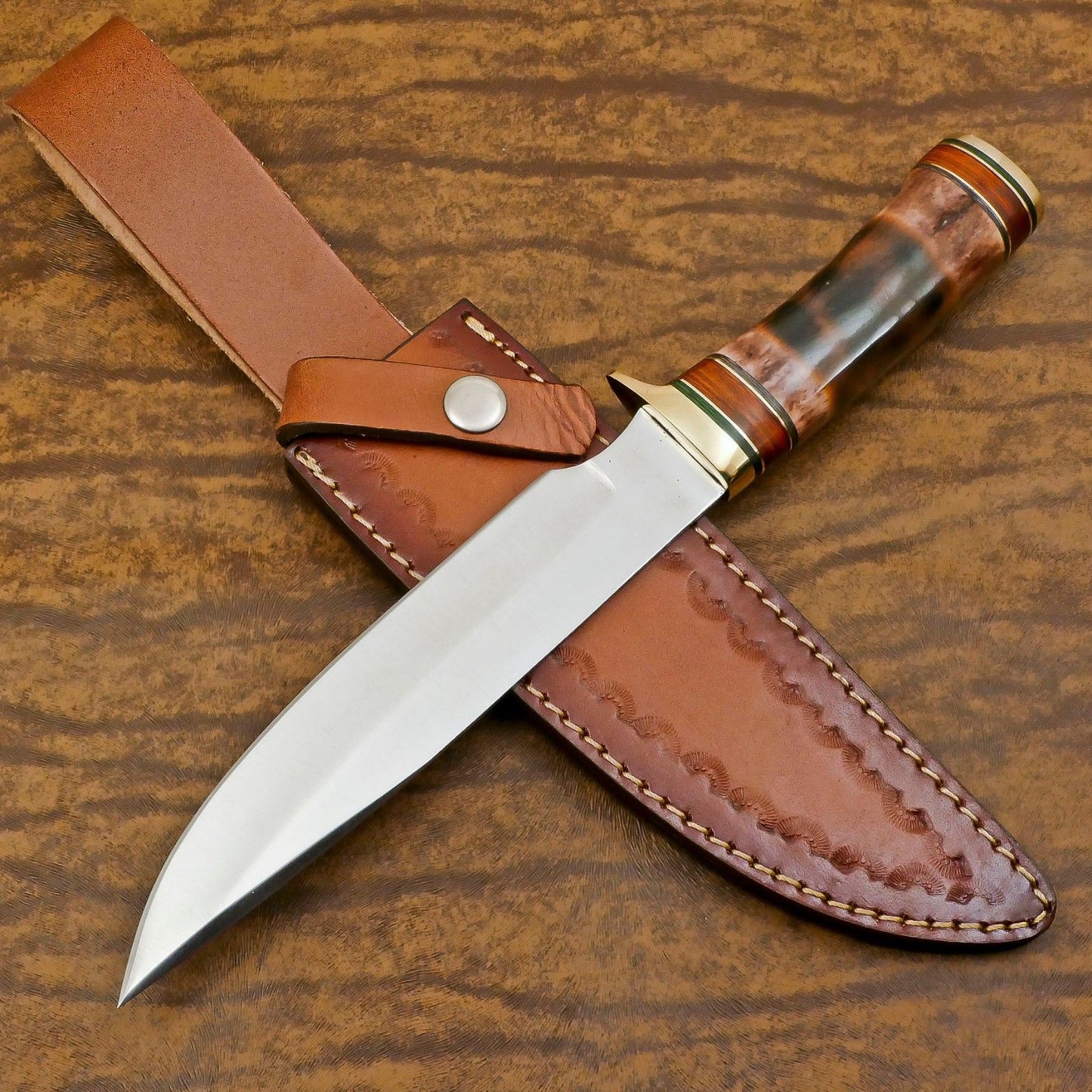 Best Bowie Knife Handmade D2 Steel  Full Tang Bowie Knife With Bone Handle