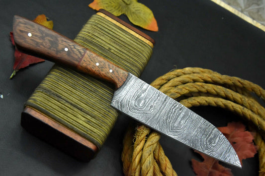 Custom 10.7" OAL Damascus Steel Chef Knife Handmade with Walnut Handle