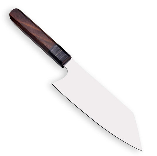 Custom 11.5" OAL Handmade Fixed Blade Chef Knife | 12C27 Steel | Walnut Handle | No Damascus

