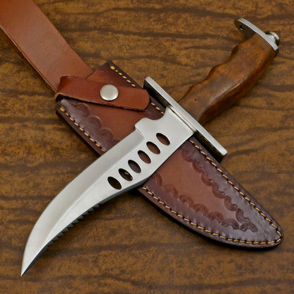 Custom Best Bowie Knife Handmade 12" D2 Steel Full Tang Bowie Knife with Wood Handle