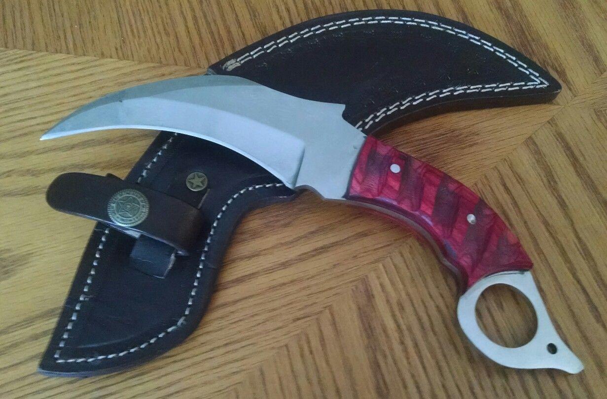Custom Best Karambit Handmade D2 Karambit Knife 9" Resin Handle Karambit with Sheath 