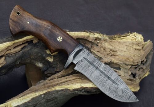 Custom Damascus Steel Tracker Knife – 10" Full Tang Military Tactical Hunting & Survival Bushcraft Knife