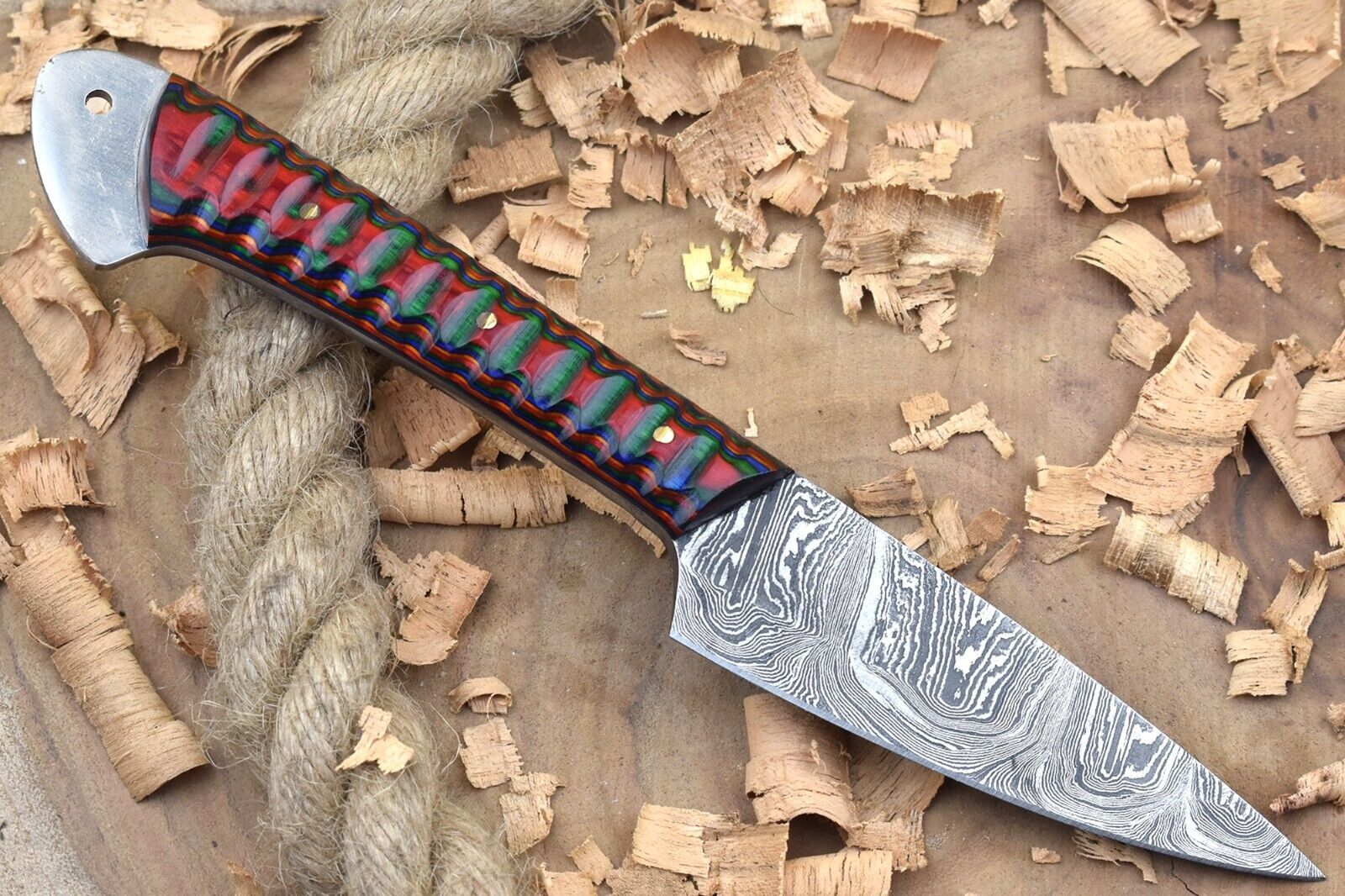 Custom Forged Damascus Chef Knife | 9" Kitchen Knife Handmade