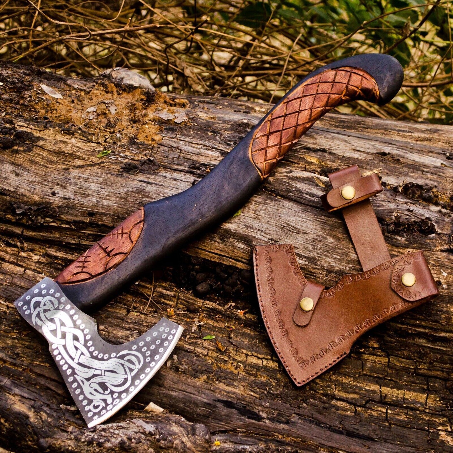 Custom Hand Forged Carbon Steel Viking Axe VALHALLA AXE Throwing Axe with Sheath
