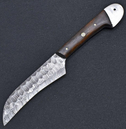 Custom Hand Forged Damascus Blade Professional Damascus Kitchen Knife With Wood Handle