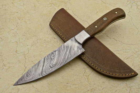 Custom Hand Forged Damascus Steel Chef Knife With Rosewood Handle Damascus Knife