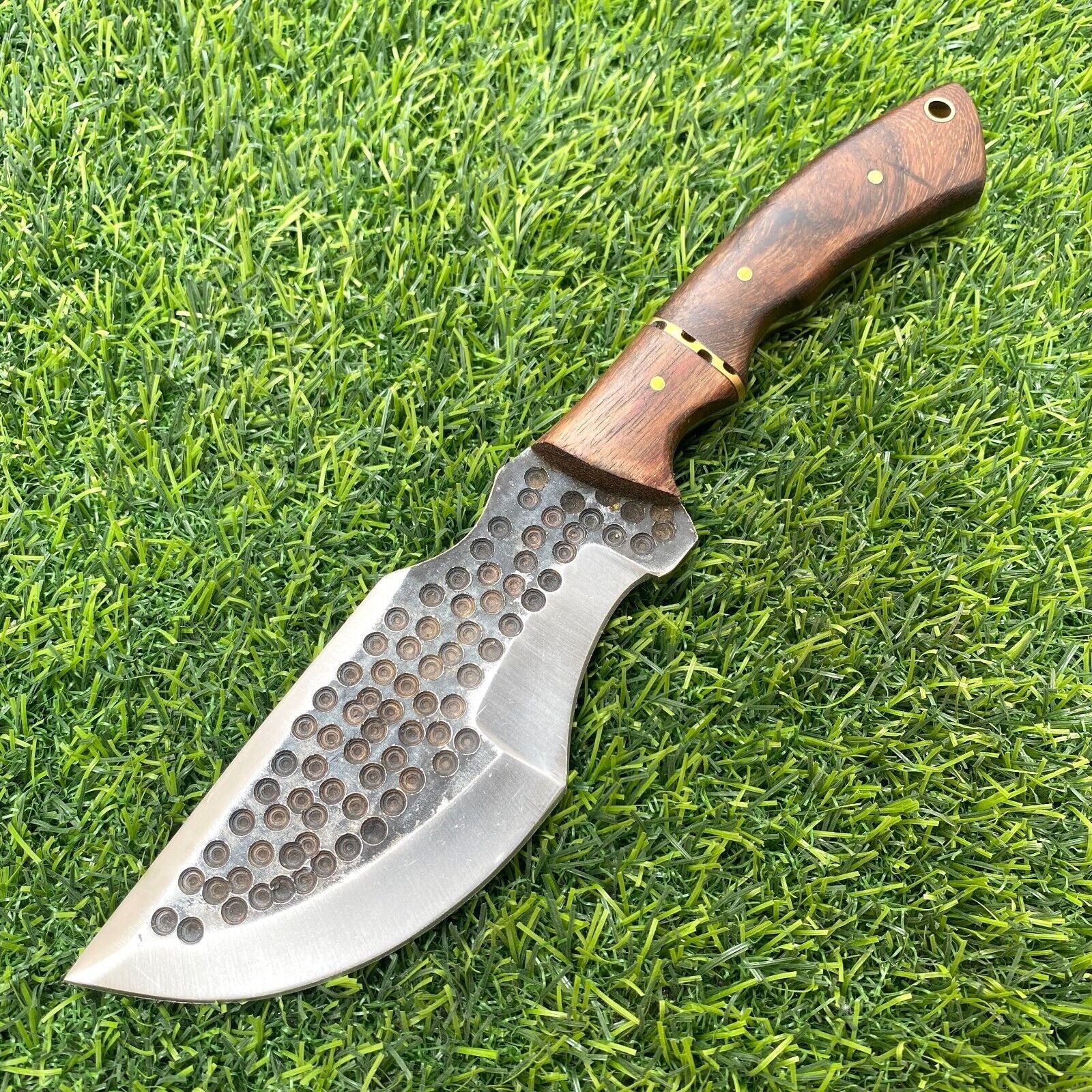Custom Hand Forged Damascus Steel Hunting & Camping Tracker Knife | Leather Sheath