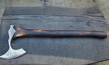 Custom Hand Forged Steel Axe Viking Axe for Sale & Bearded Hatchet with Beech Handle