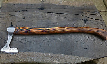 Custom Hand Forged Viking Styled Axe & Steel Axe With Ash Handle & Leather Sheath
