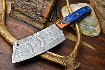 Custom Hand Made Damascus Blade Chef Chopper Knife