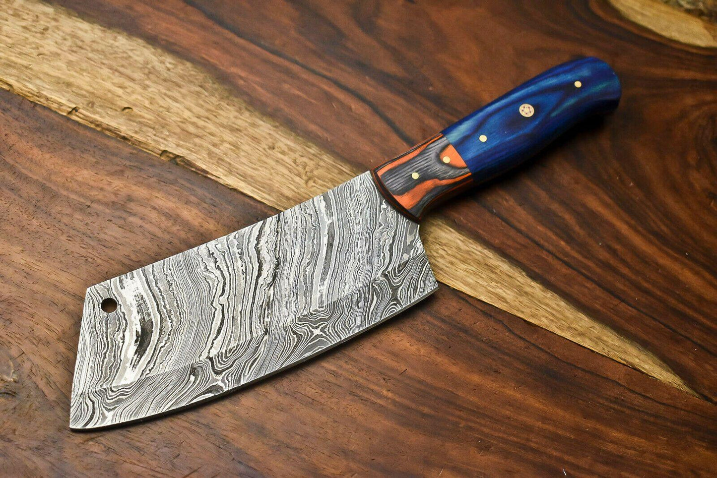 Custom Hand Made Damascus Blade Chef Chopper Knife – 100% Handmade