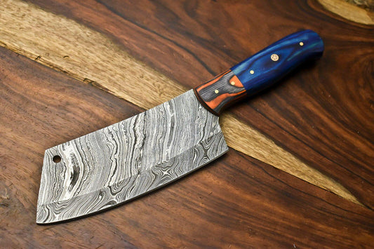 Custom Hand Made Damascus Blade Chef Chopper Knife – 100% Handmade