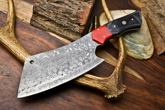 Custom Hand Made Damascus Steel Chef Chopper Knife – Full Tang Kitchen Knife