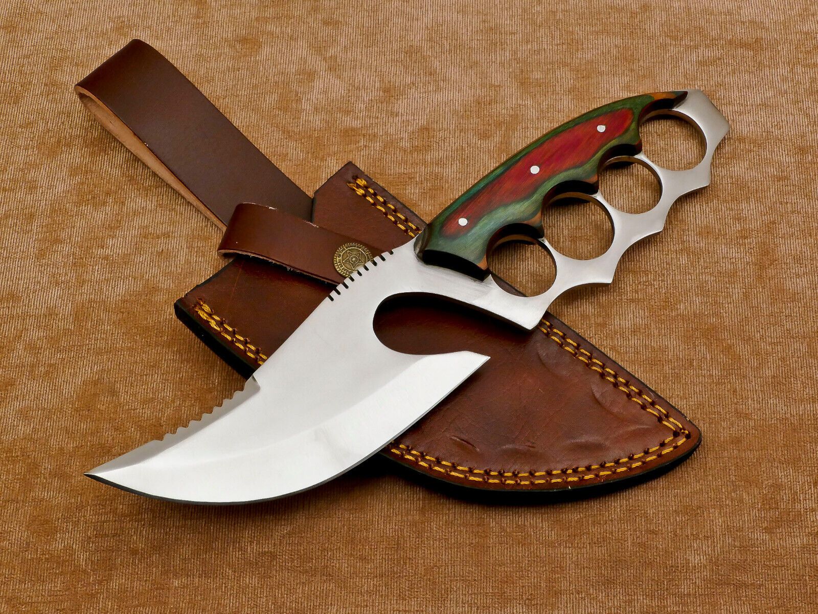 Custom Handmade 12-Inch D2 Clip Point Full Tang Bowie Hunting Knife with Sheath