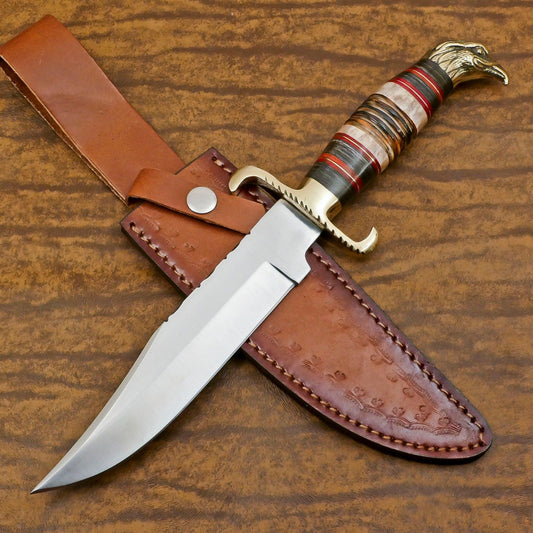 Custom Handmade 12 Inch D2 Steel Blade Hunting Bowie Camping Knife – Full Tang Survival Knife
