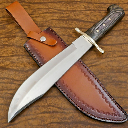 Custom Handmade 12 Inch D2 Steel Blade Hunting Bowie Camping Knife – Full Tang Survival Knife
