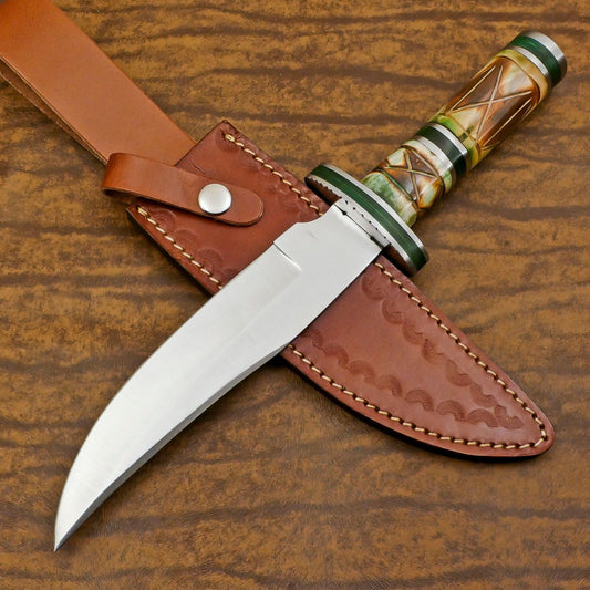 Custom Handmade 13" D2 Steel Bowie Knife  Full Tang Best Hunting Knife With Bone Handle