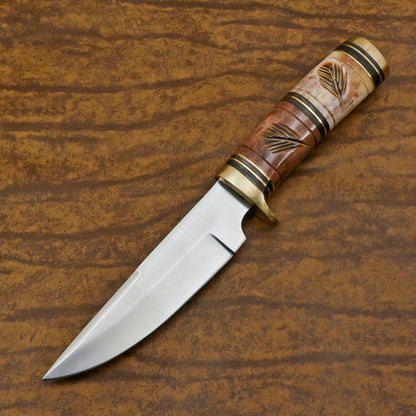 Custom Handmade 13" D2 Steel Hunting Knife Full Tang Bowie Knife With Bone Handle