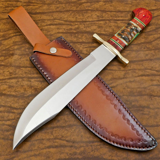 Custom Handmade 13 Inch D2 Steel Blade Hunting Bowie Camping Knife – Full Tang Outdoor Survival Knife