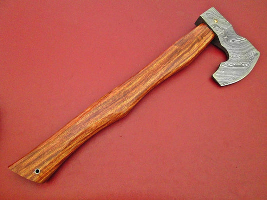 Custom Handmade Axe 16 Inch Damascus Steel Axe with Walnut Wood Handle