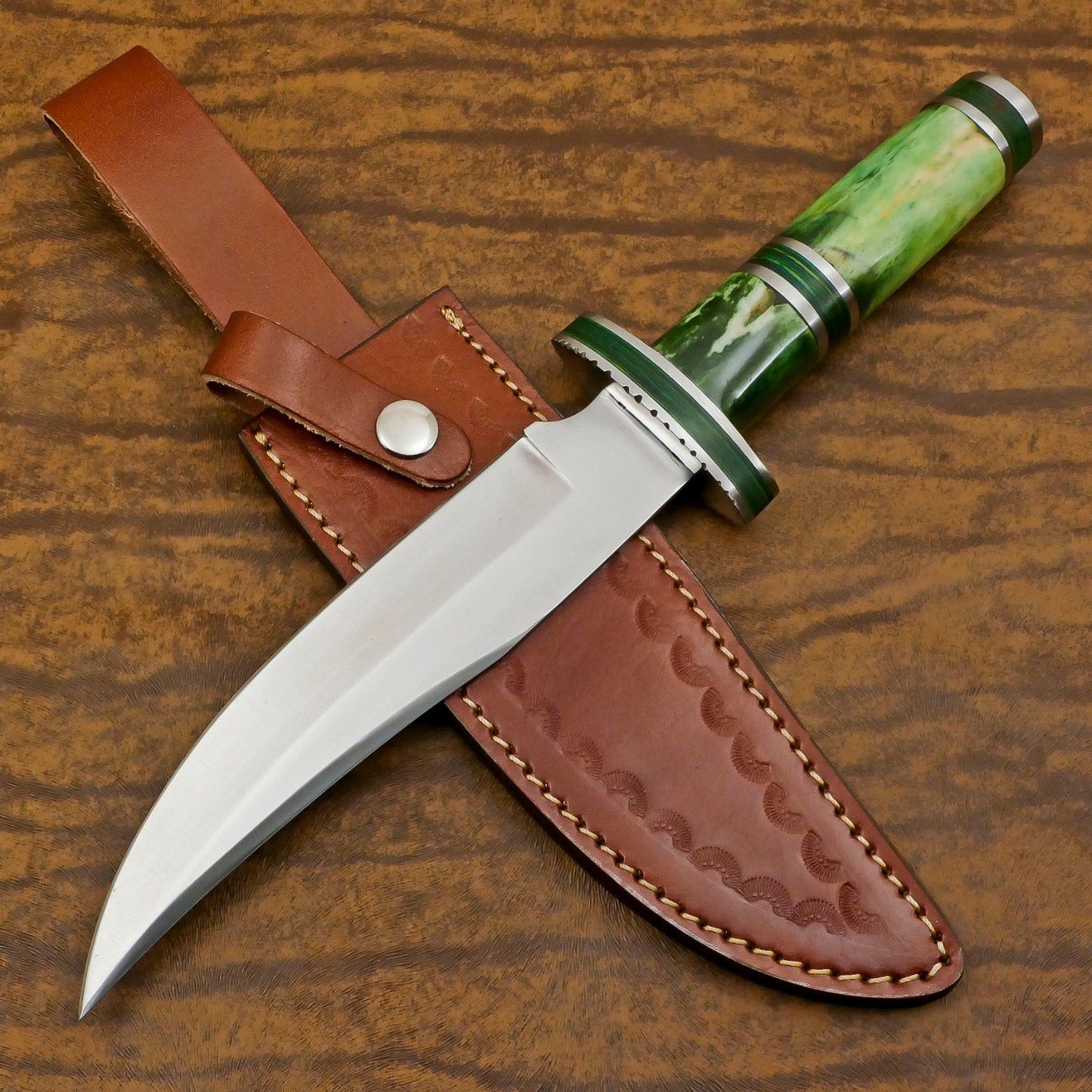 Custom Handmade Best Bowie Knife D2 Steel Full Tang Bowie Knife With Bone Handle