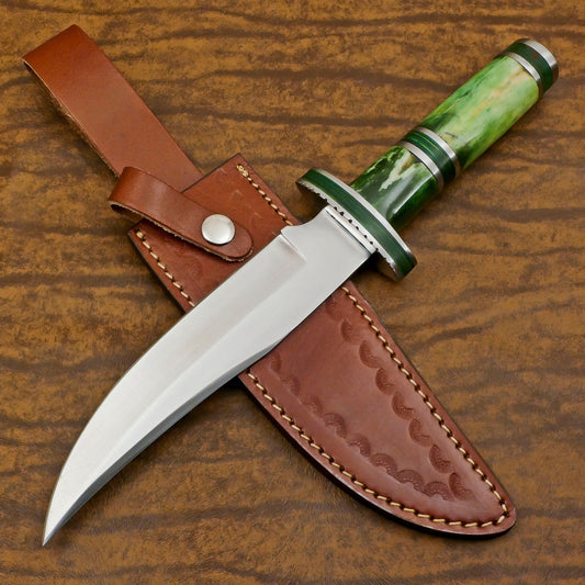 Custom Handmade Best Bowie Knife D2 Steel Full Tang Bowie Knife With Bone Handle