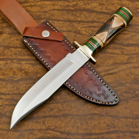 Custom Handmade D2 Steel Bowie Knife – 12-Inch Hunting & Outdoor Adventure Blade