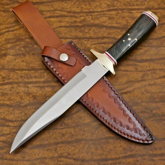 Custom Handmade D2 Steel Full Tang Bowie Knife 13" Best Bowie Knife With Wood Handle