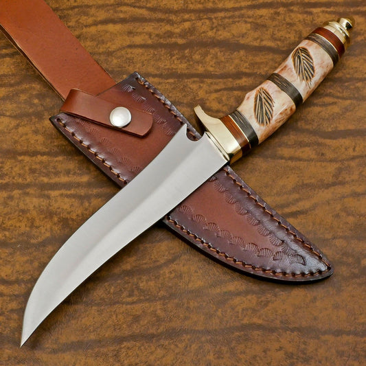 Custom Handmade D2 Steel Full Tang Bowie Knife 14" Best Bowie Knife With Bone Handle