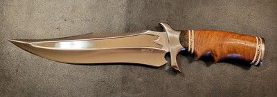 Custom Handmade D2 Steel Saw Tooth Bowie Knife – 12" Burl Wood Handle Full Tang Hunting Knife