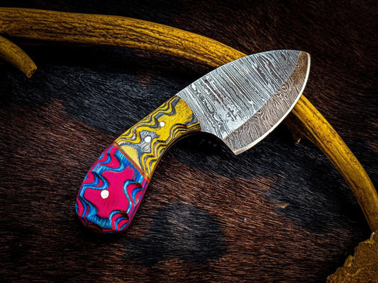 Custom Handmade D2 Steel Skinner Knife with Wood Handle and Leather Sheath