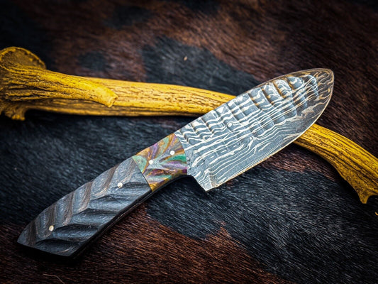 Custom Handmade D2 Tool Steel Hunting Skinner Knife with Leather Sheath