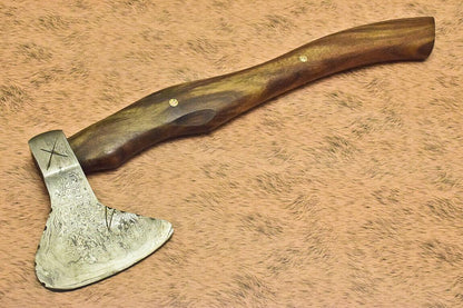 Custom Handmade Damascus Axe Pipe Damascus Steel Axe with Walnut Wood Handle
