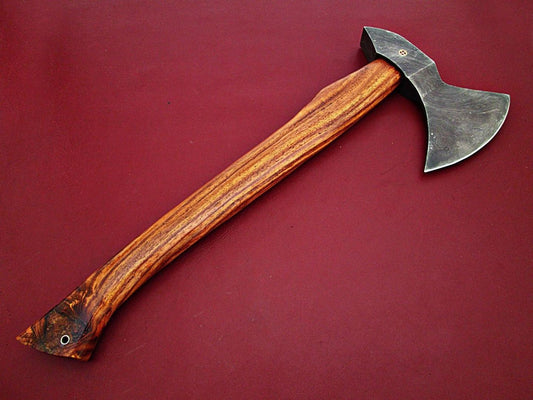 Custom Handmade Damascus Axe with Walnut Wood Handle 17 Inch
