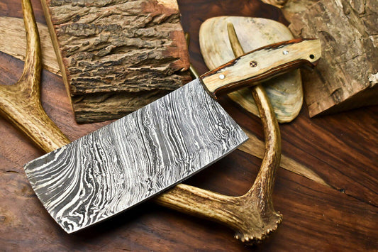 Custom Handmade Damascus Blade Chef Chopper Knife – 384 Layer Forged Steel