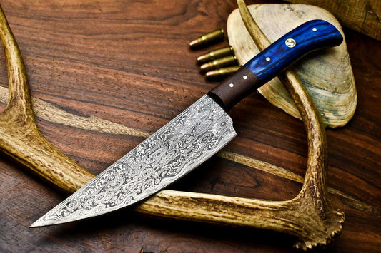 Custom Handmade Damascus Chef Knife Full Tang  Damascus Kitchen Knife