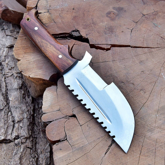 Custom Handmade Damascus Steel 10 Inches Tracker Knife with Perfect Wooden Grip