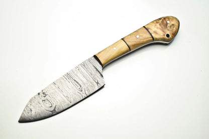 Custom Handmade Damascus Steel Blade Chef Knife Full Tang Sport Knife with pakka wood handle