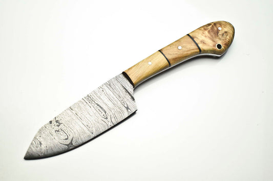 Custom Handmade Damascus Steel Blade Chef Knife Full Tang Sport Knife with pakka wood handle