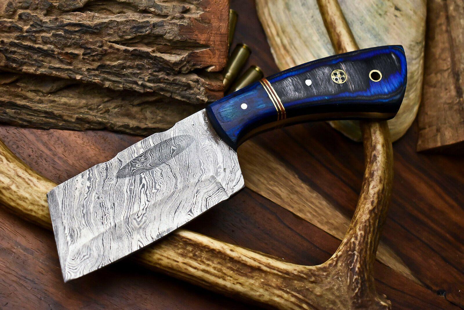 Custom Handmade Damascus Steel Chef Chopper Knife – 384 Layer Forged Blade