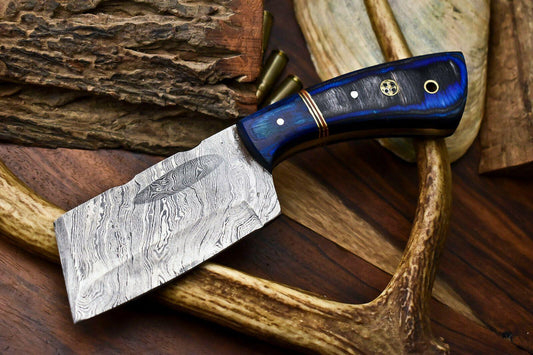 Custom Handmade Damascus Steel Chef Chopper Knife – 384 Layer Forged Blade
