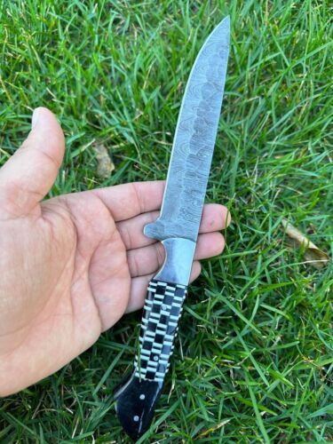 Custom Handmade Damascus Steel Chef & Fillet Knife – Kitchen & Hunting Knife with Resin Handle