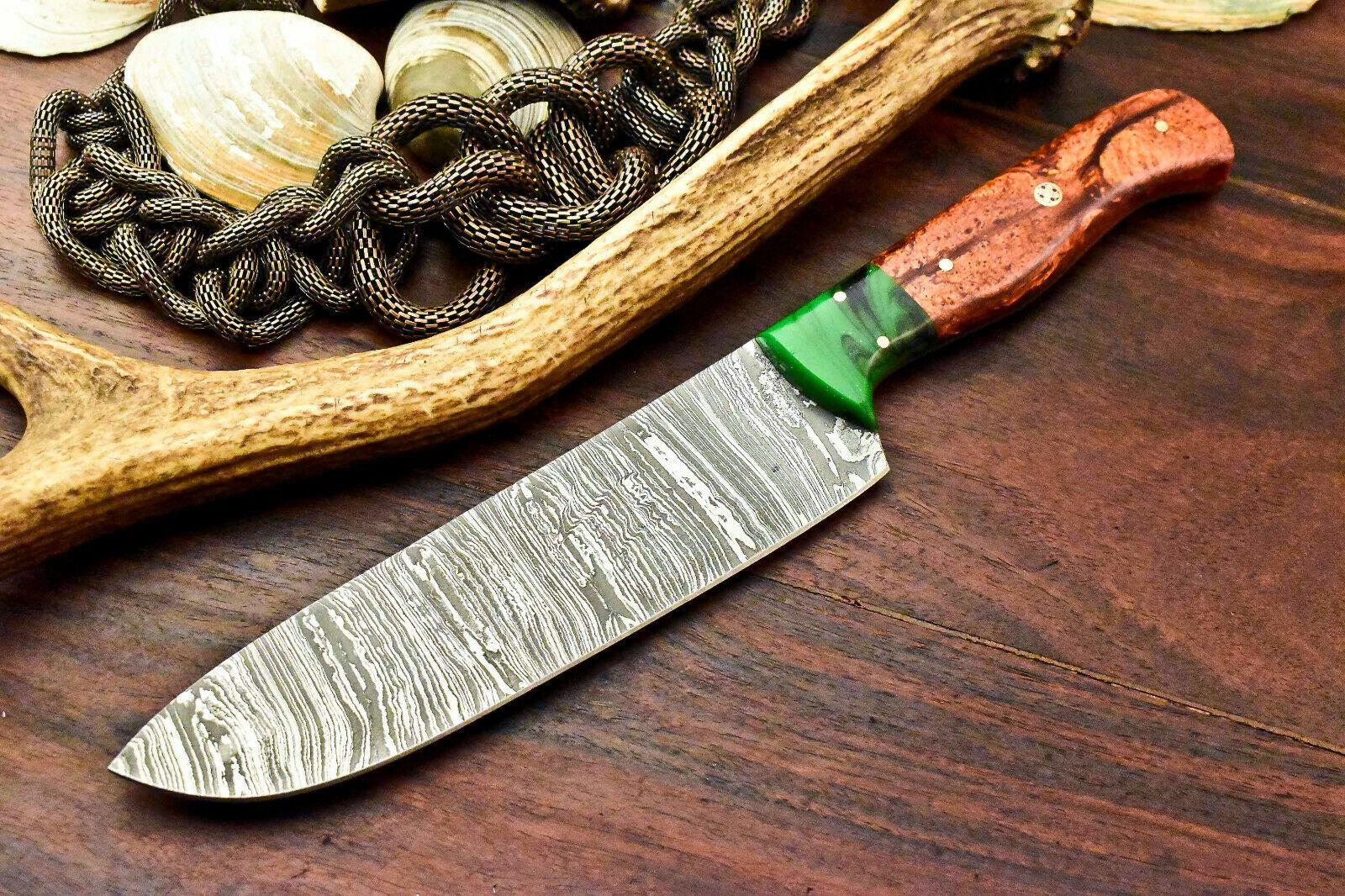  Custom Handmade Damascus Steel Chef Knife 12" Damascus Chef Knife with Corian Handle