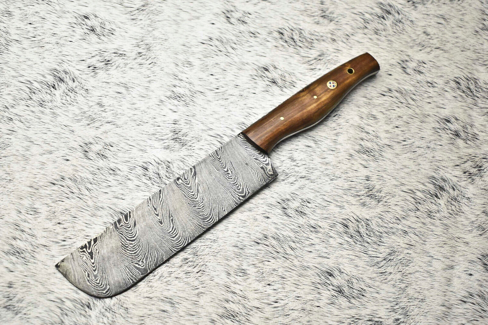Custom Handmade Damascus Steel Chef Knife – 12" Full Tang Blade with Leather Sheath