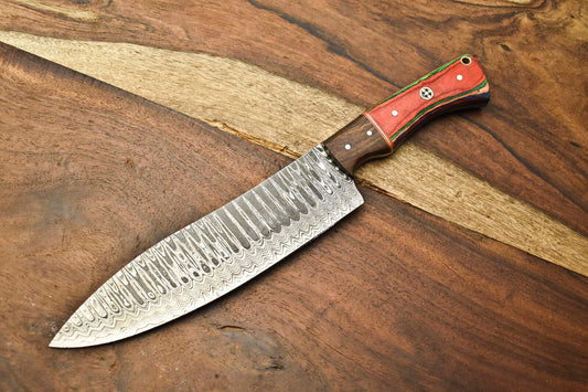 Custom Handmade Damascus Steel Chef Knife – Full Tang Chopper with 384 Layers Blade