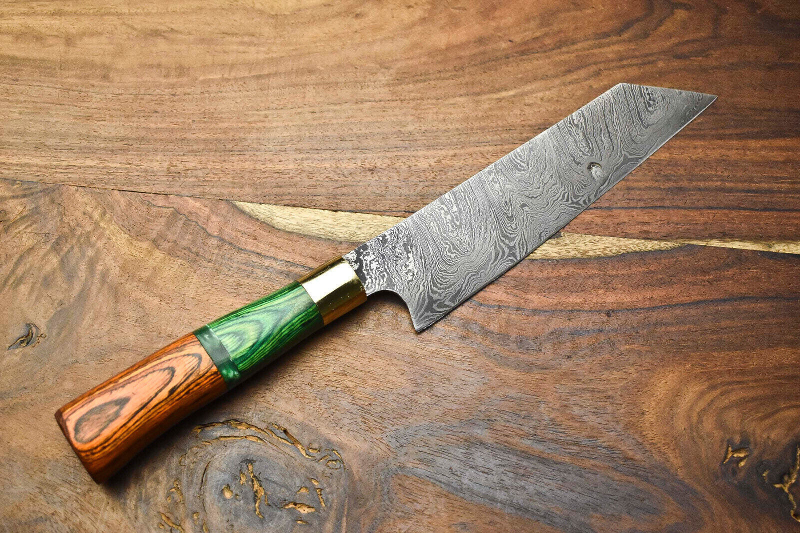 Custom Handmade Damascus Steel Chef Knife – Full Tang Kitchen Knife