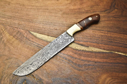 Custom Handmade Damascus Steel Chef Knife – Full Tang Sport Design